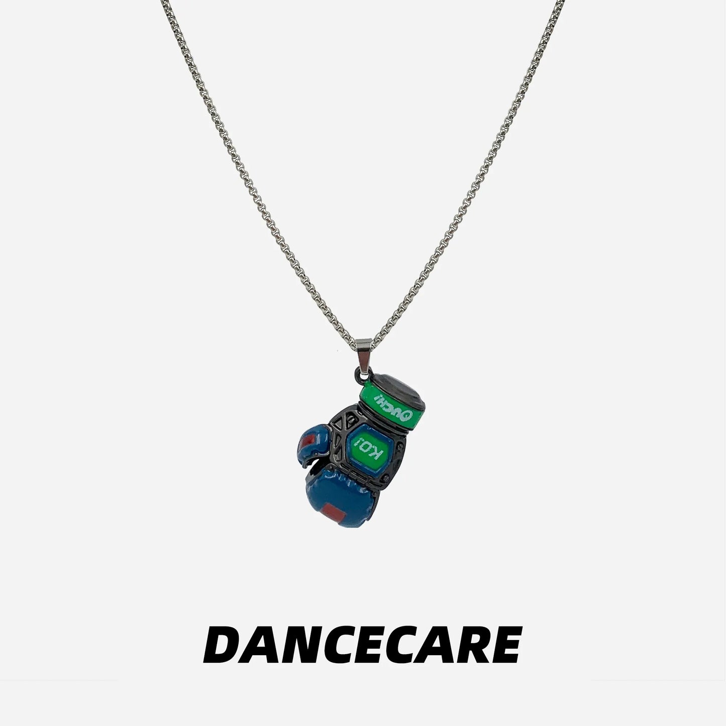 DANCECARE Boxing Glove Necklace โ KO Pendant, Unisex Hip-Hop Adjustable 60+5cm