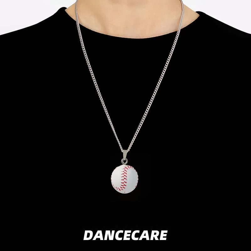 DANCECARE Baseball Necklace – Swing Your Dreams Pendant, Unisex 70cm