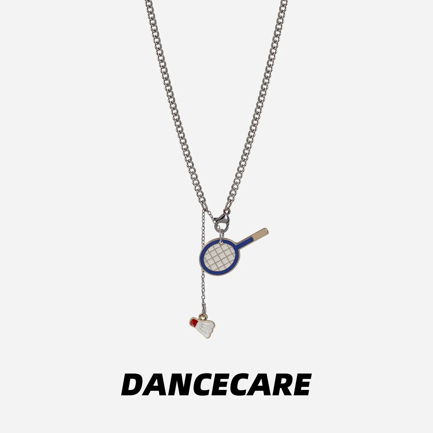 DANCECARE ยท Badminton Racket Pendant Necklace โ Unisex Sports Jewelry, 70cm