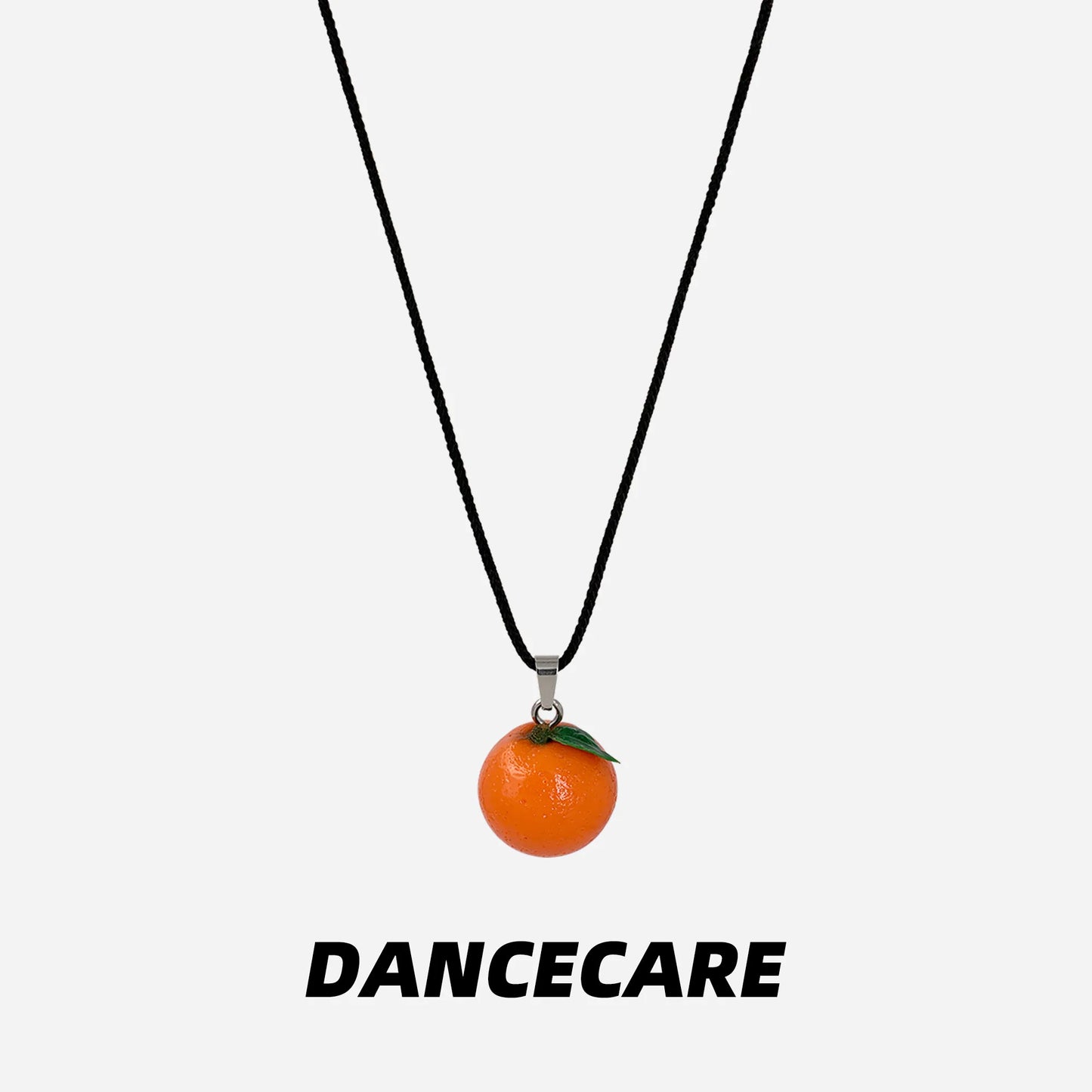 DANCECARE Orange Pendant Necklace โ Fun Fruit Unisex Adjustable 70cm