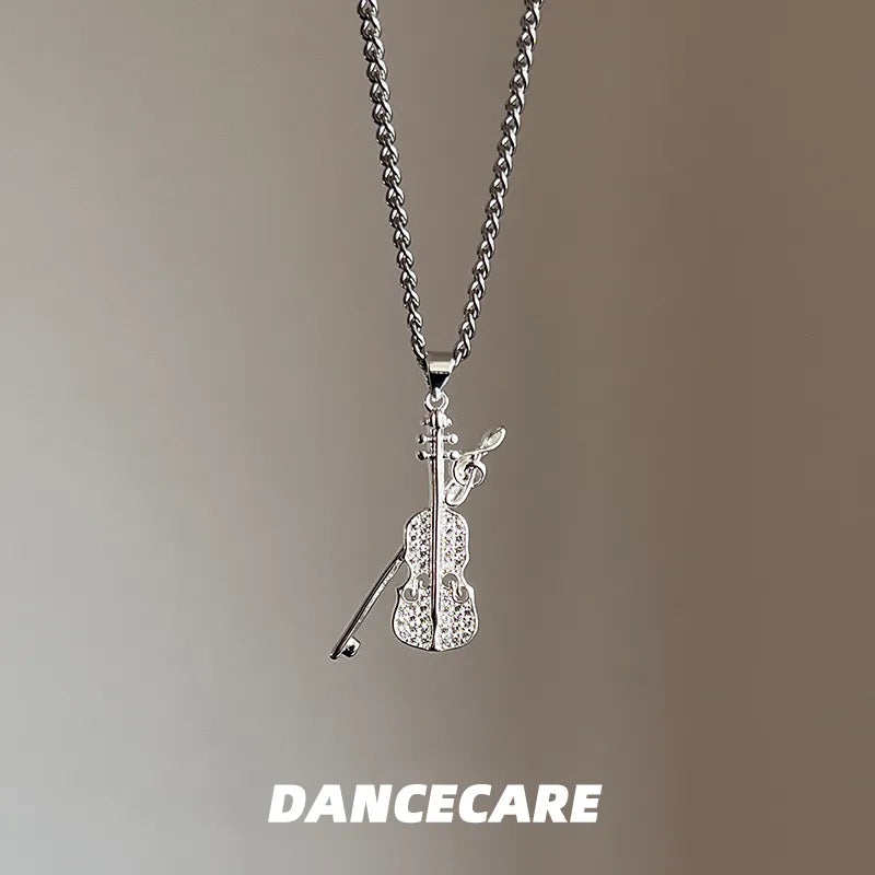 DANCECARE Violin Pendant Necklace โ Music Lover Unisex Necklace, 60+5cm Adjustable
