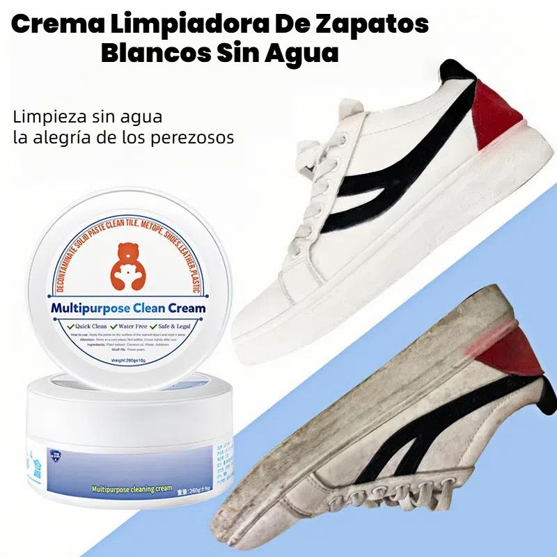 Limpiador de zapatos blancos mágicos crema de descontaminación potente, adecuado para zapatillas deportivas, cuero de lona, sin agua, blanqueamiento instantáneo, uso multisuperficial
