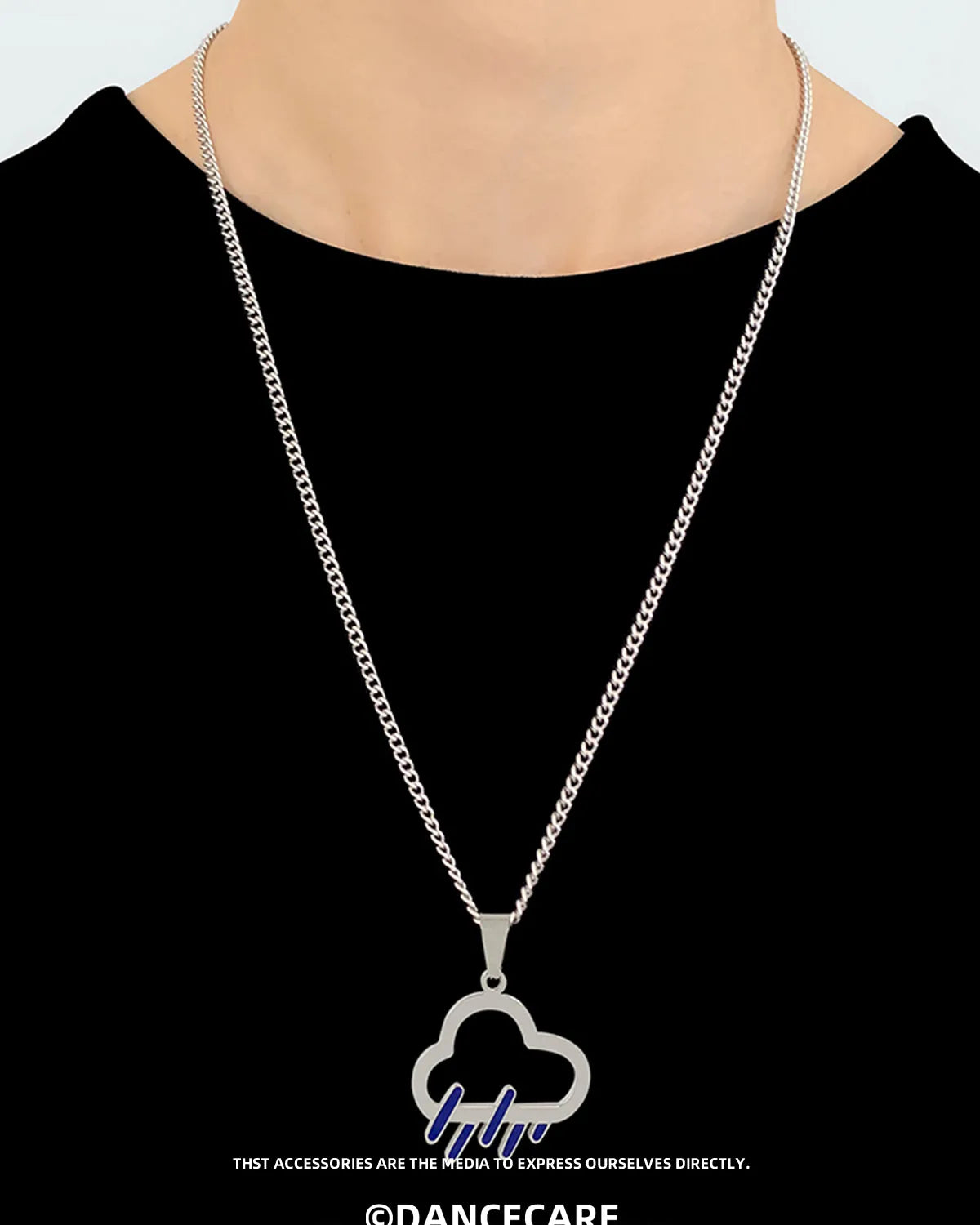 DANCECARE · Weather Series Necklace – Cloud & Sun Pendant, Unisex Couple Jewelry 60cm