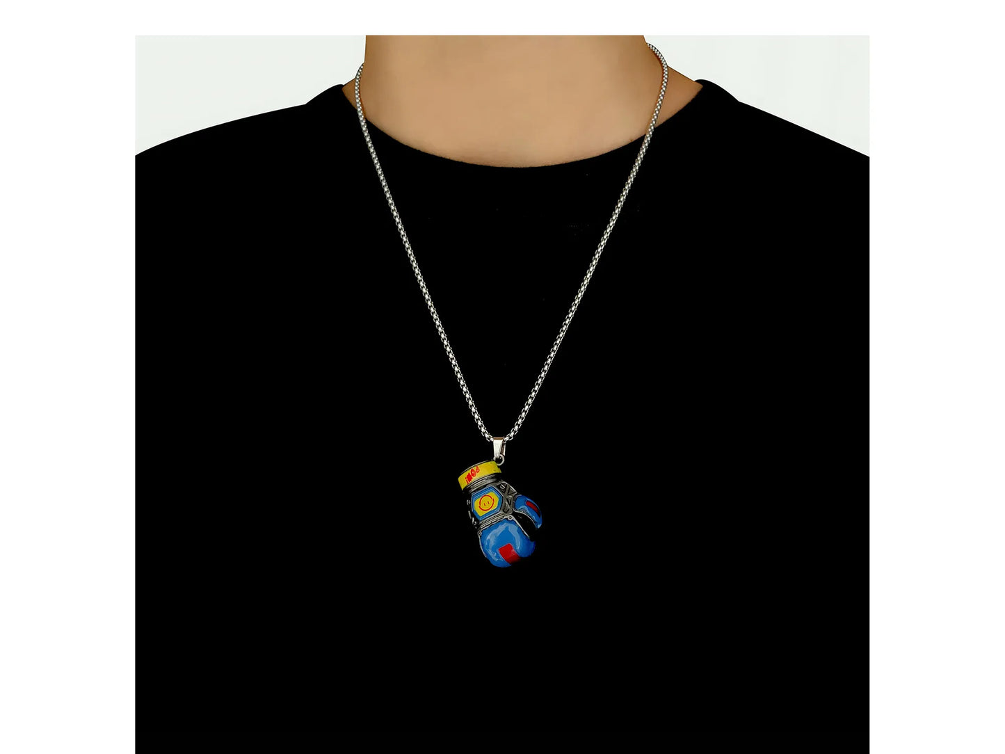 DANCECARE Boxing Glove Necklace โ KO Pendant, Unisex Hip-Hop Adjustable 60+5cm