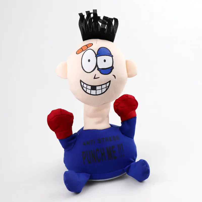 2025 New Punch Me Little Man Electric Plush Toy Creative Stress Relief Screaming Doll