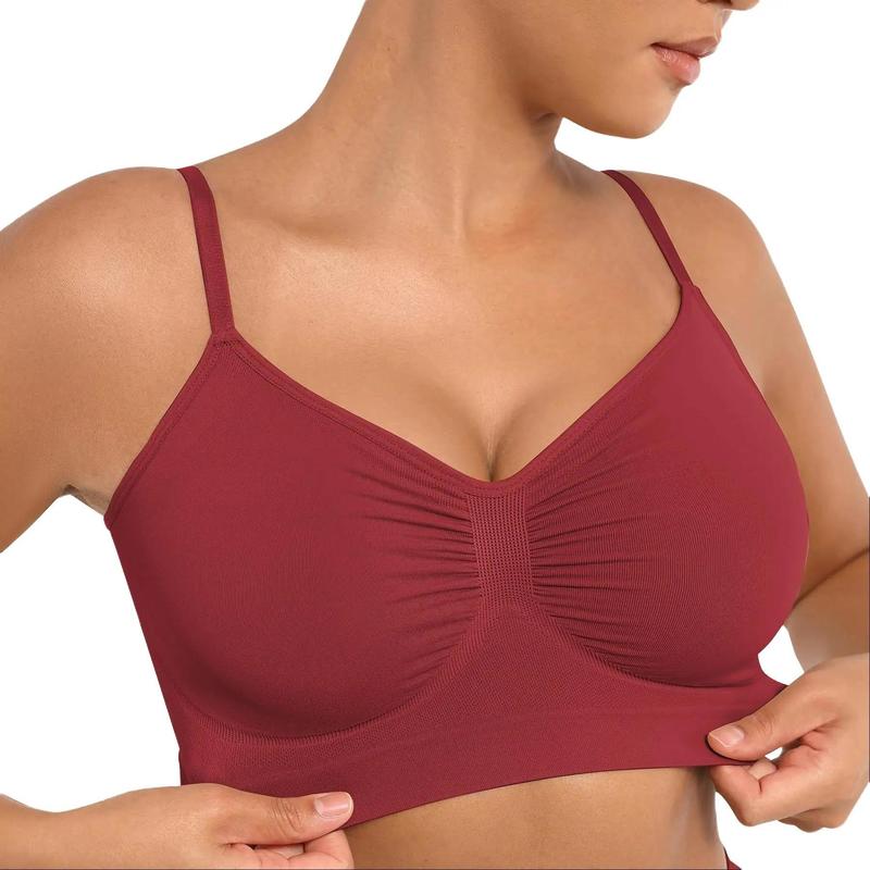 FeelinGirl Women's Wireless Sculpt Bra Comfort Bralettes No Underwire Unlined Cami Bra Seamless Tshirt Bras Sports Bra Bralette Basic Comfortable Fit Womenswear Everyday Deals For You Days