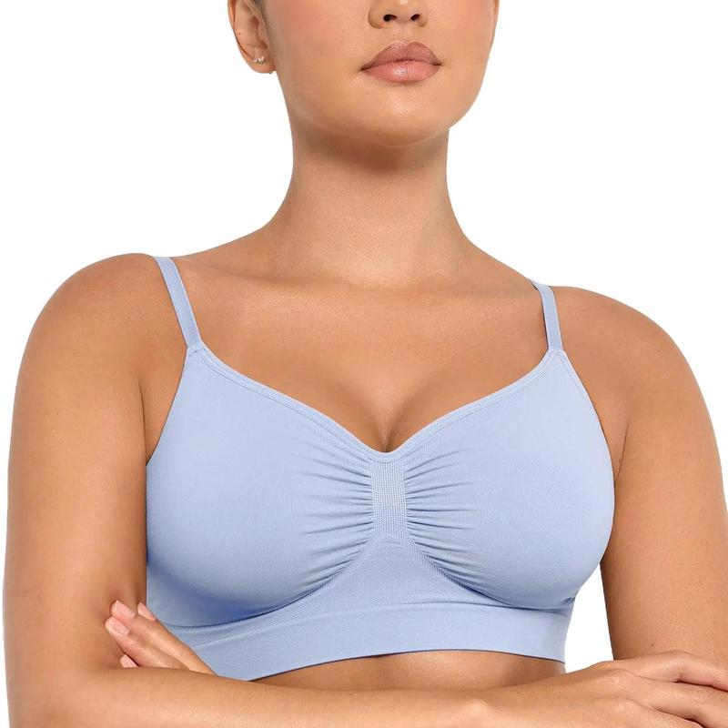 FeelinGirl Women's Wireless Sculpt Bra Comfort Bralettes No Underwire Unlined Cami Bra Seamless Tshirt Bras Sports Bra Bralette Basic Comfortable Fit Womenswear Everyday Deals For You Days
