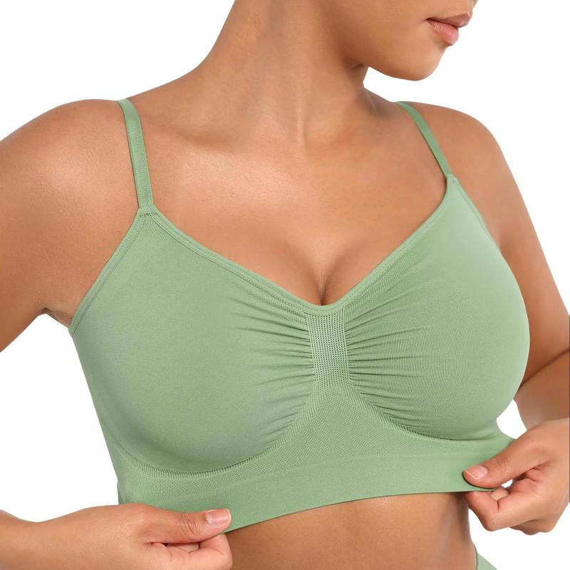 FeelinGirl Women's Wireless Sculpt Bra Comfort Bralettes No Underwire Unlined Cami Bra Seamless Tshirt Bras Sports Bra Bralette Basic Comfortable Fit Womenswear Everyday Deals For You Days