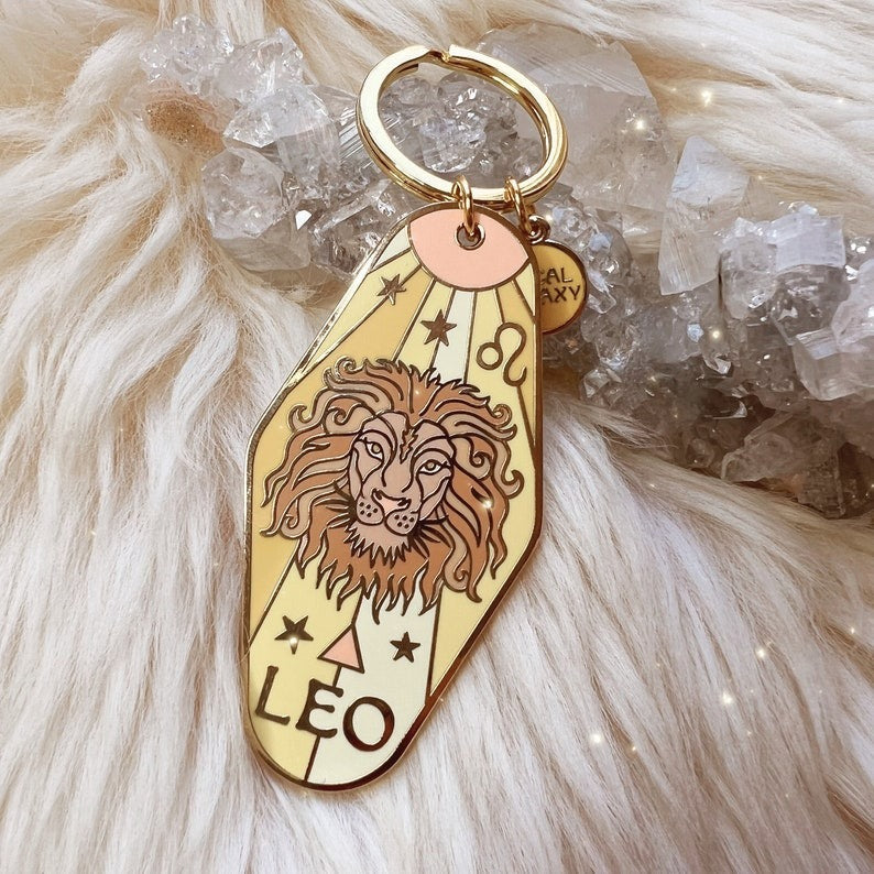 Twelve constellations metal enamel keychain