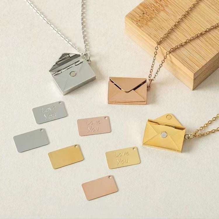 Engraved Envelope Love Letter Necklace