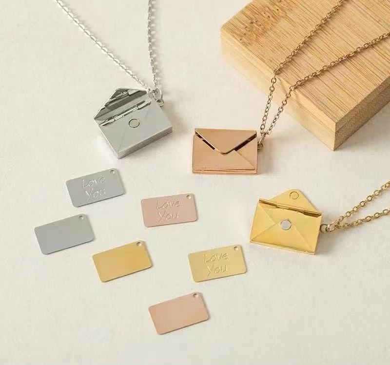 Engraved Envelope Love Letter Necklace