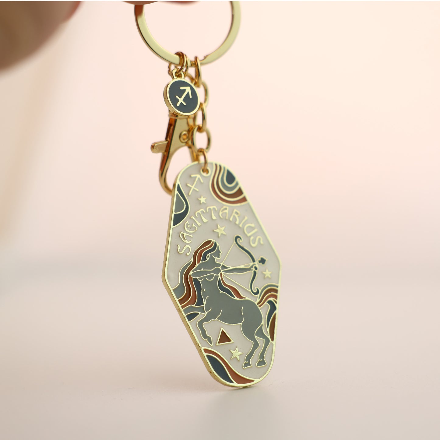 Twelve constellations metal enamel keychain
