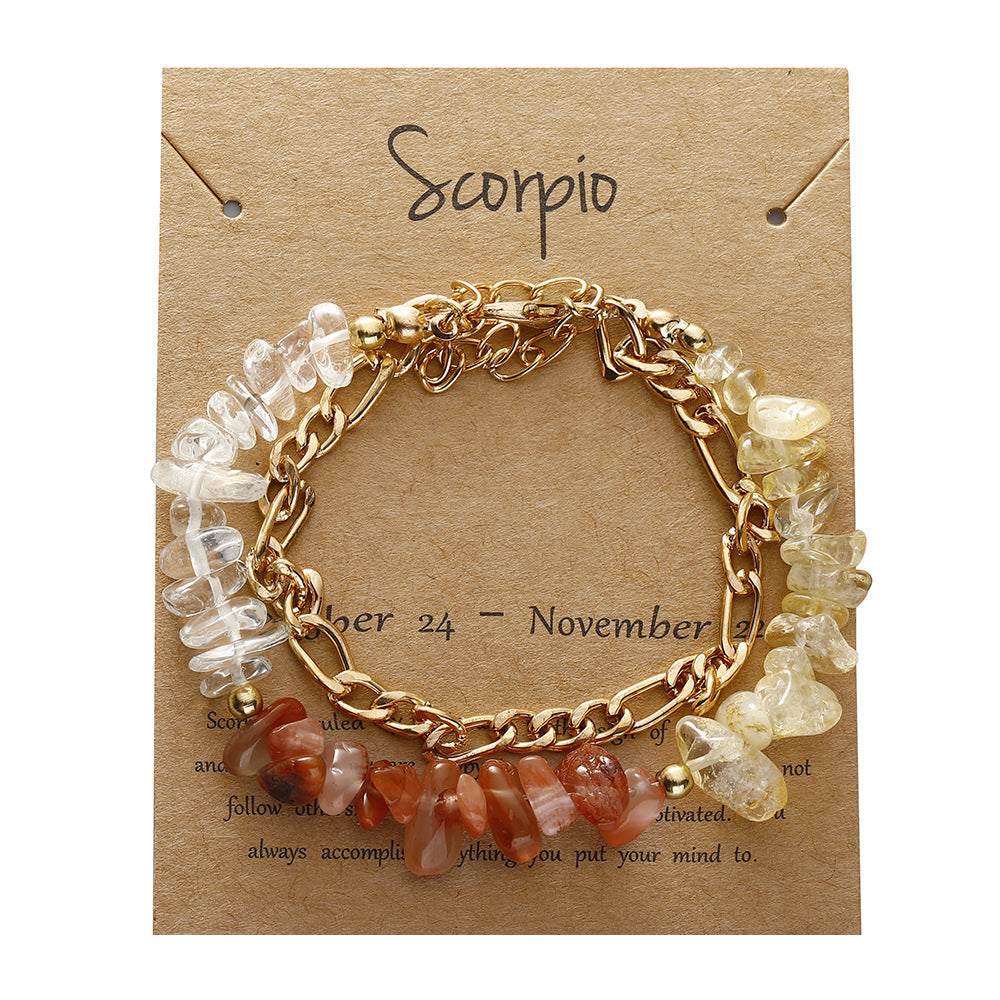 Handmade zodiac gravel bracelet
