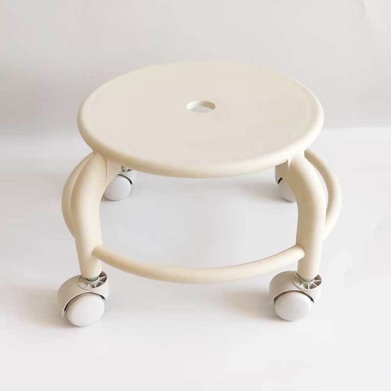 Plastic Round Rotating Stool with Wheels for Home & Kids