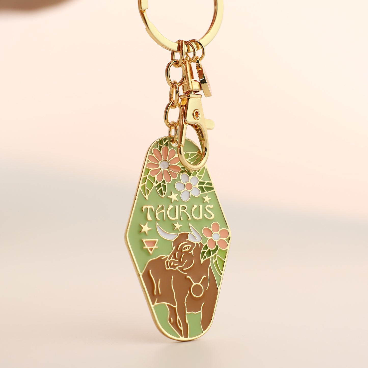 Twelve constellations metal enamel keychain