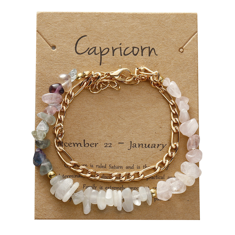 Handmade zodiac gravel bracelet