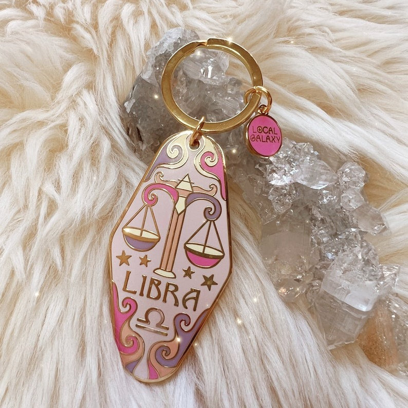 Twelve constellations metal enamel keychain