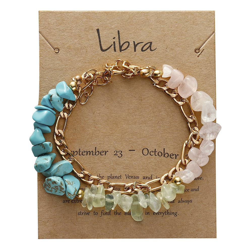Handmade zodiac gravel bracelet