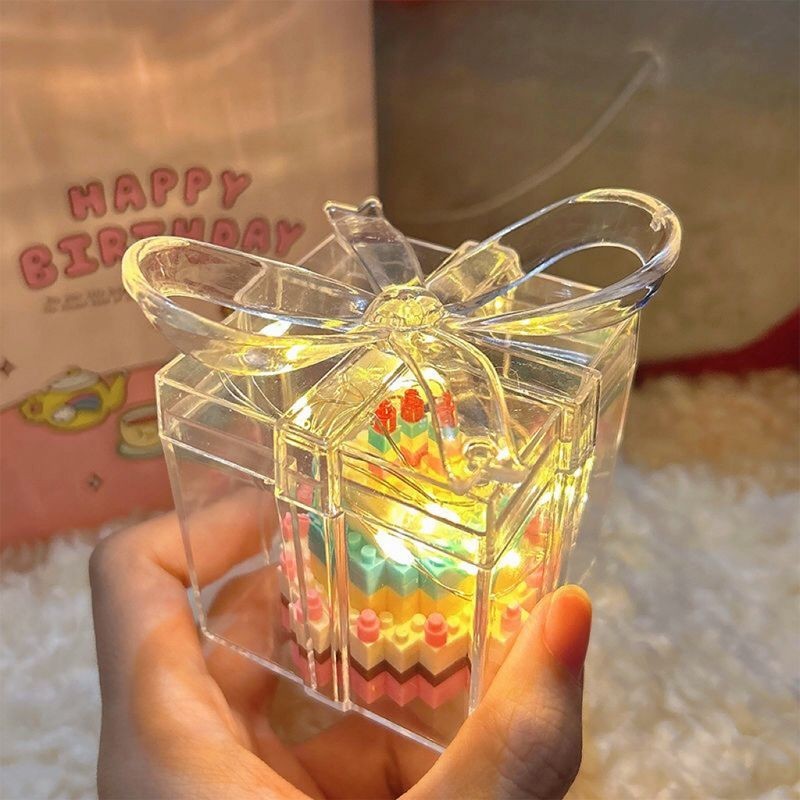 Birthday Cake Building Block Puzzle โ DIY Gift for Girls & Friends