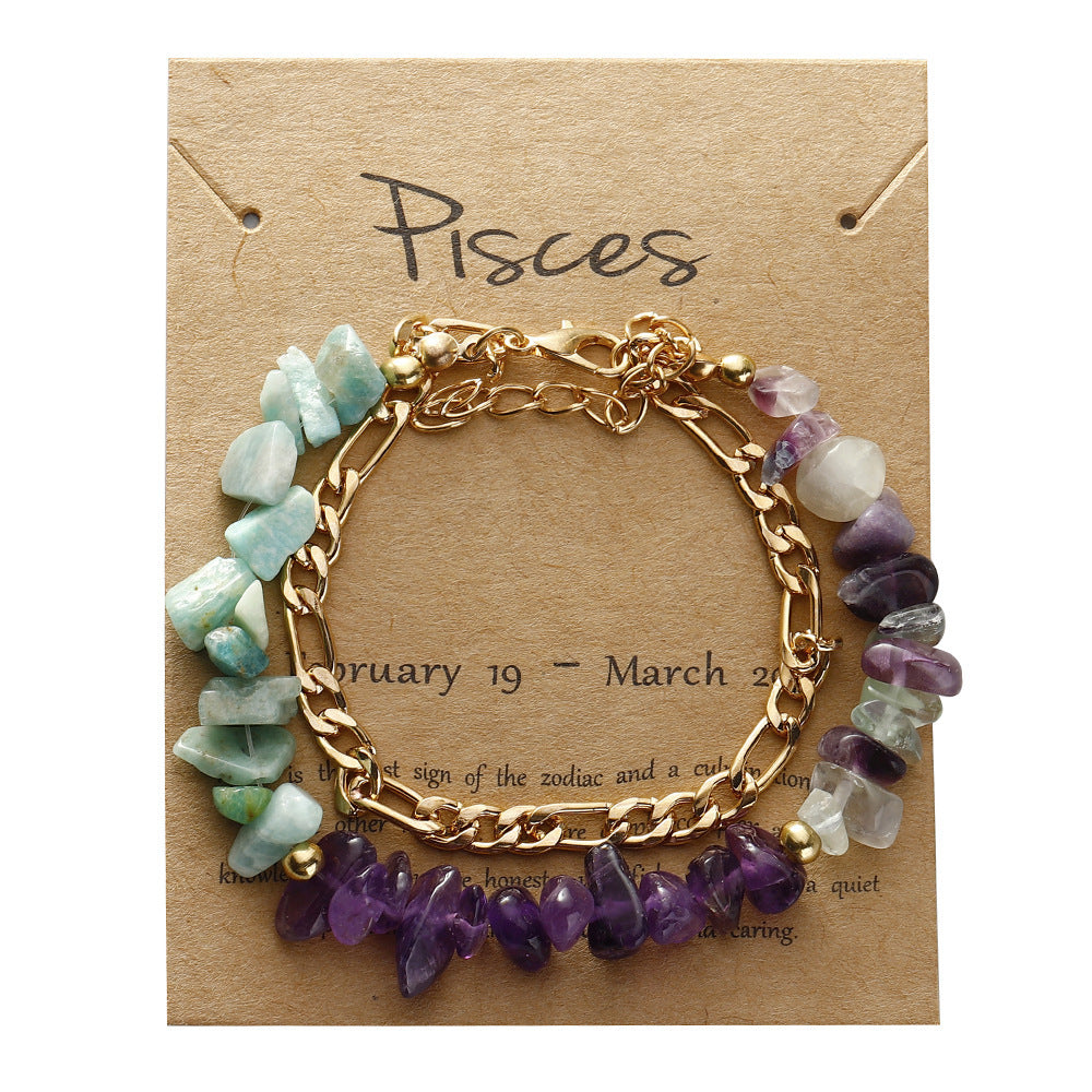 Handmade zodiac gravel bracelet