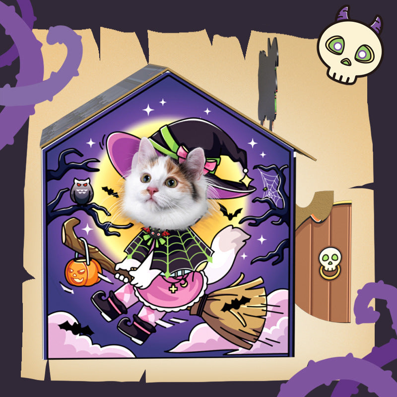 Halloween Cardboard Cat House