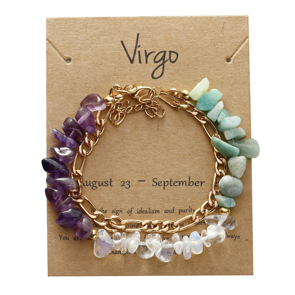 Handmade zodiac gravel bracelet