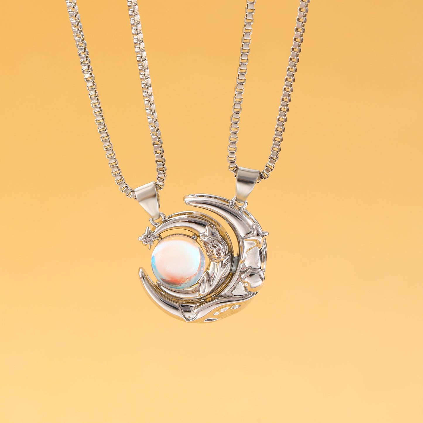 Magnetic Sun & Moon Couple Necklace – Stylish, Versatile, and Elegant