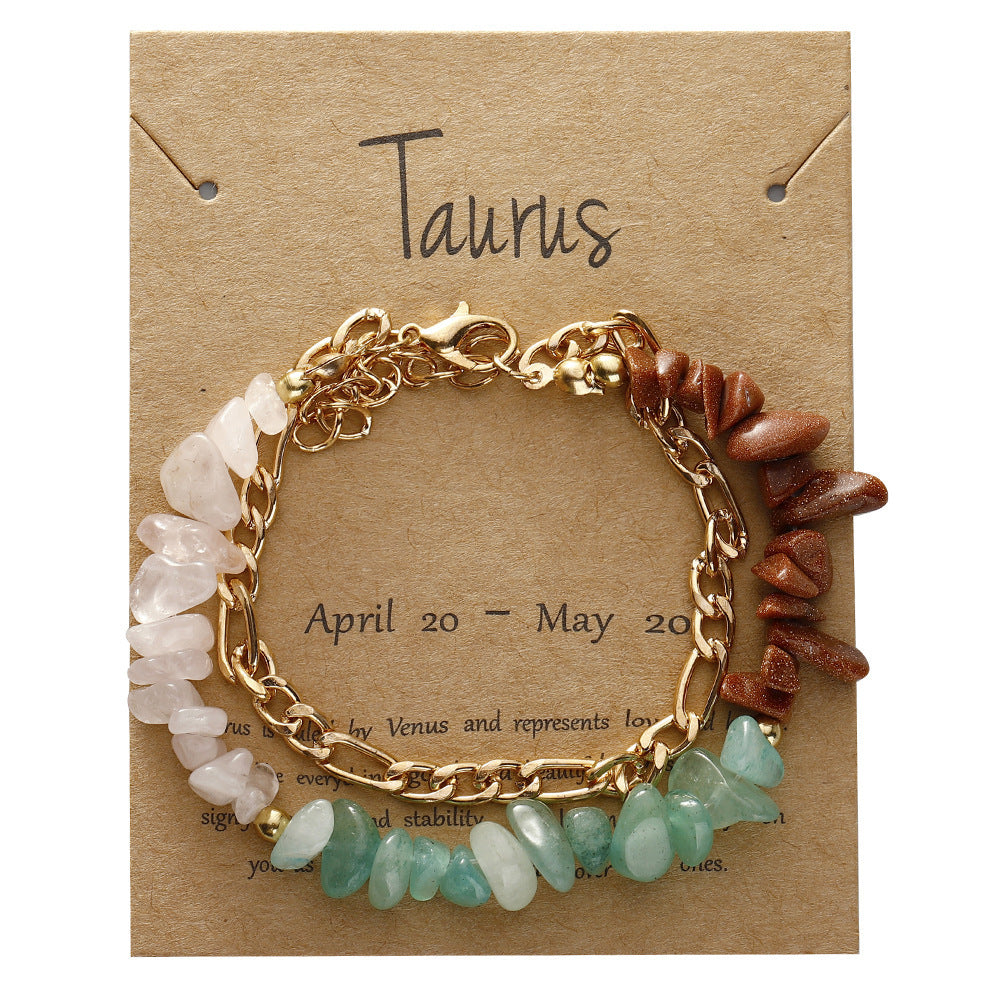 Handmade zodiac gravel bracelet