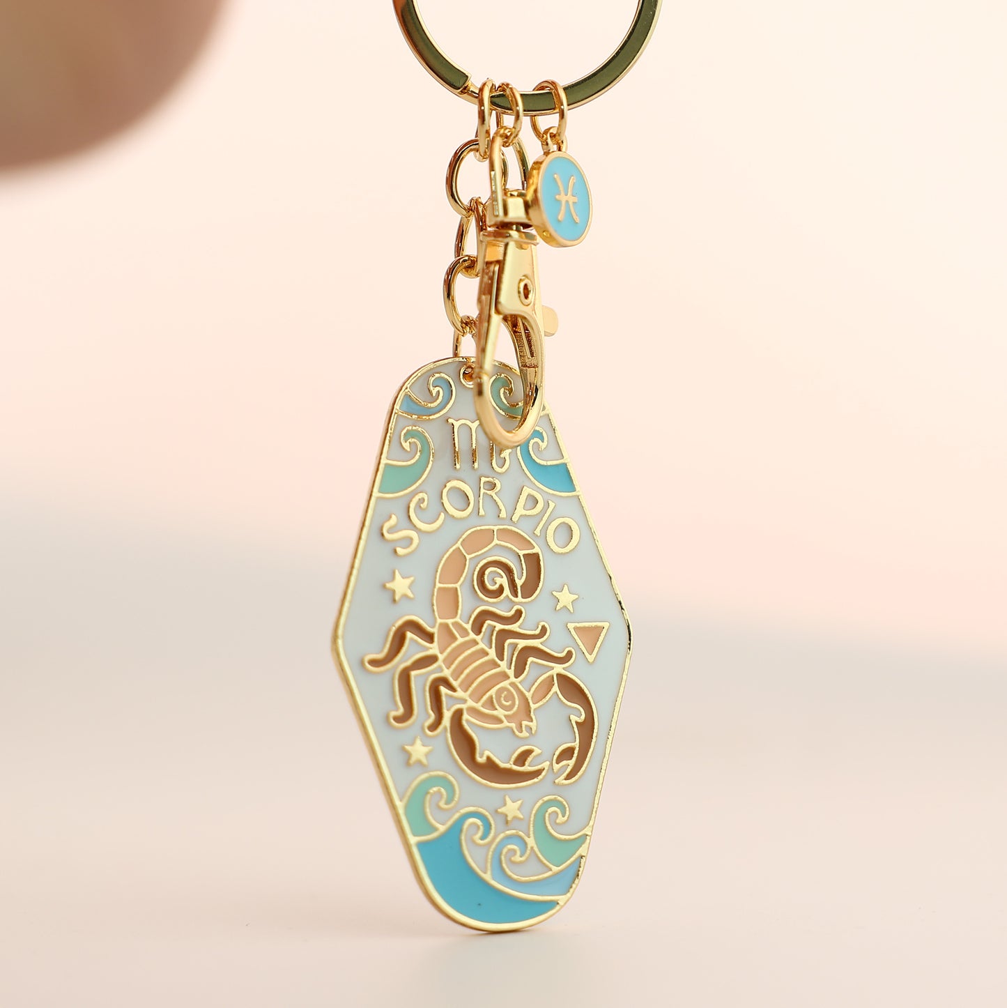 Twelve constellations metal enamel keychain