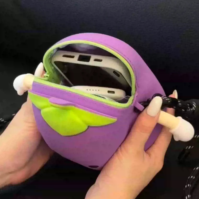 Cute Eggplant Coin Purse & Phone Bag