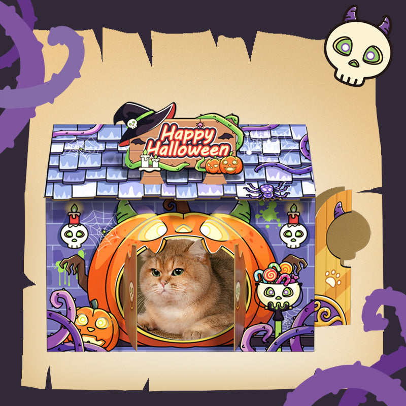 Halloween Cardboard Cat House