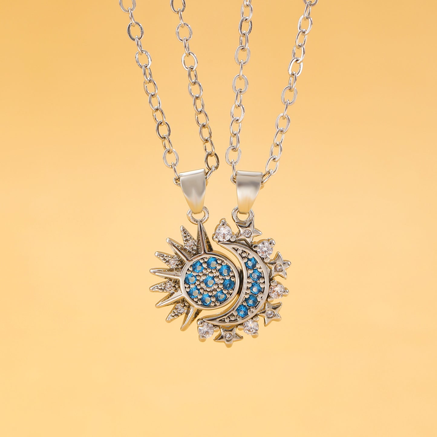 Magnetic Sun & Moon Couple Necklace – Stylish, Versatile, and Elegant