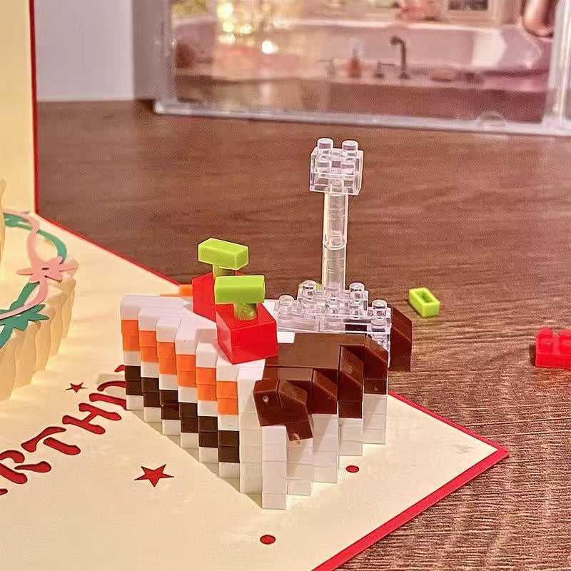 Birthday Cake Building Block Puzzle โ DIY Gift for Girls & Friends