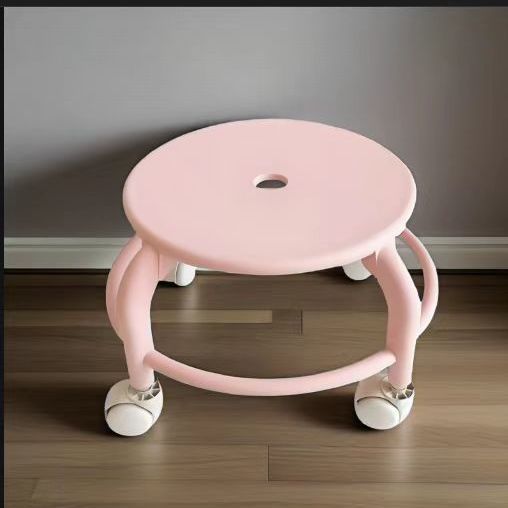 Plastic Round Rotating Stool with Wheels for Home & Kids