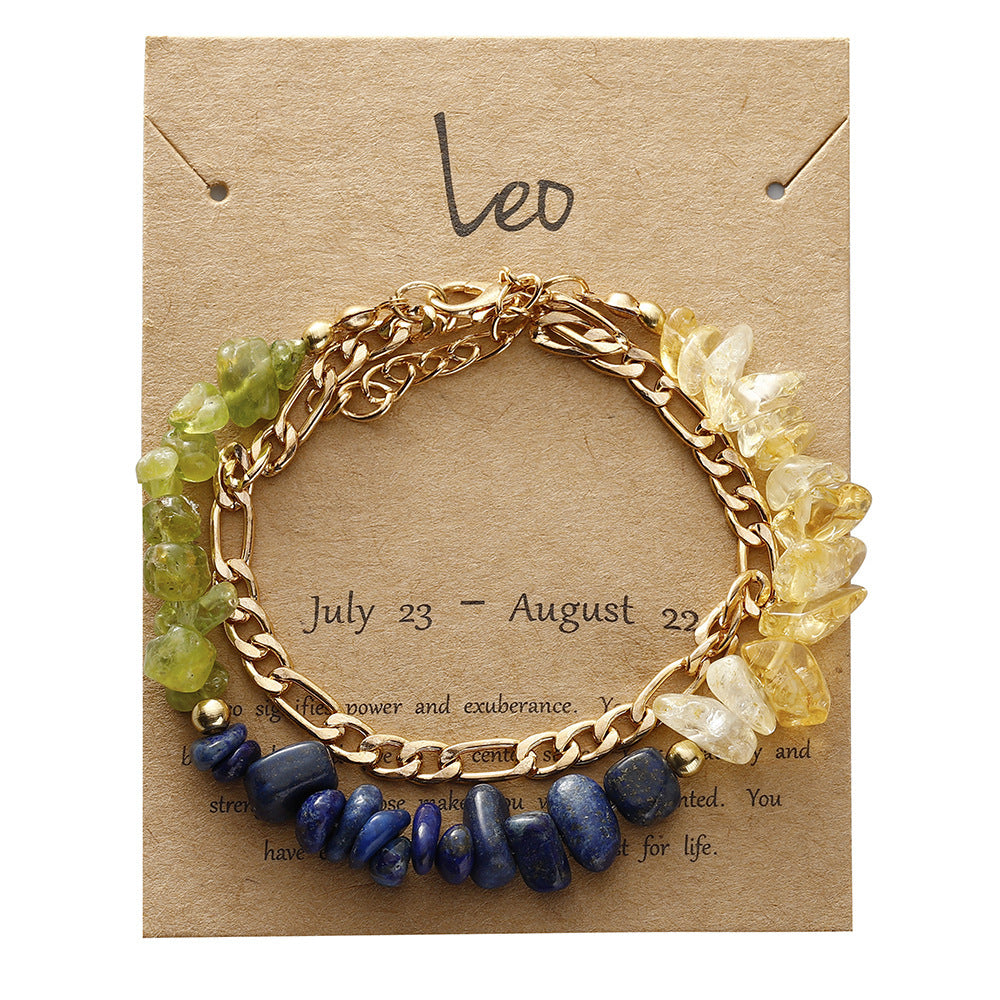 Handmade zodiac gravel bracelet