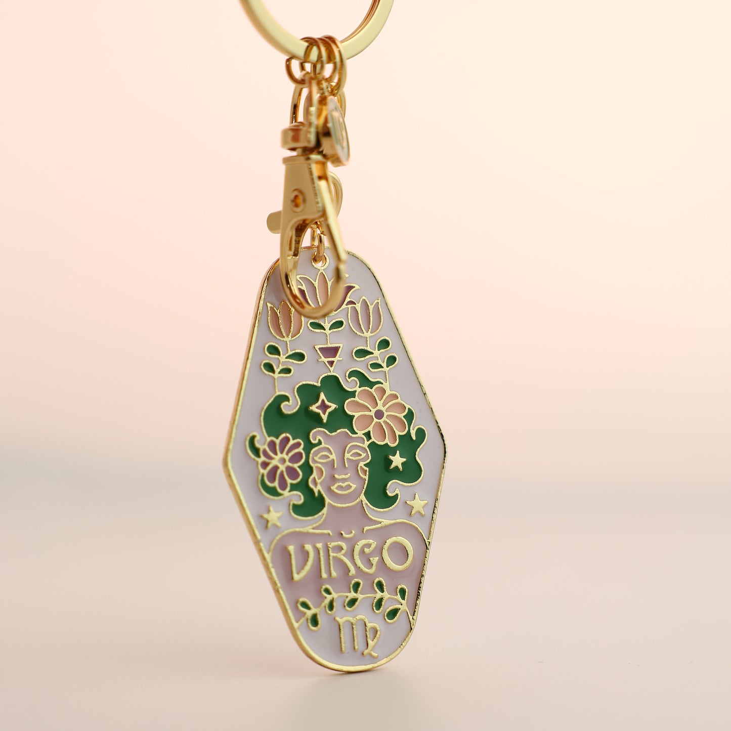 Twelve constellations metal enamel keychain