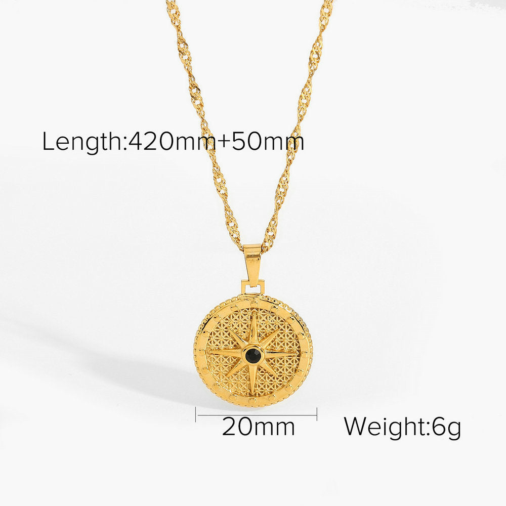 Vintage Heart Pendant Necklace โ Stainless Steel & Zircon
