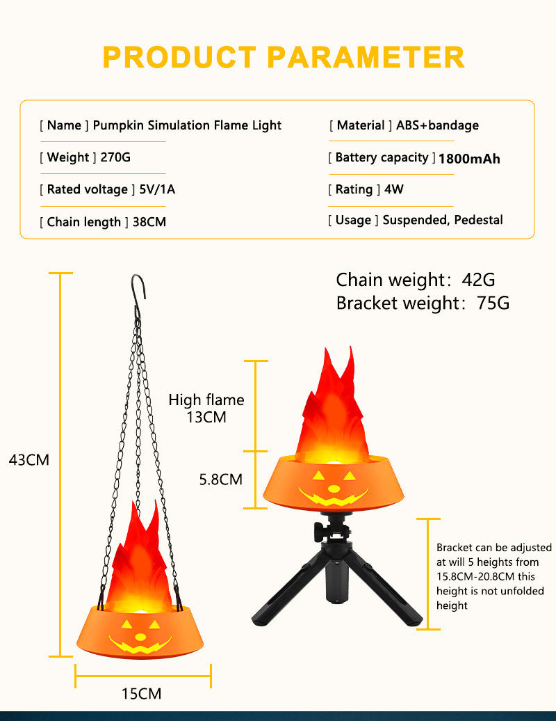 Halloween lmitation Flame Lights LED Glowing Pumpkin Lights