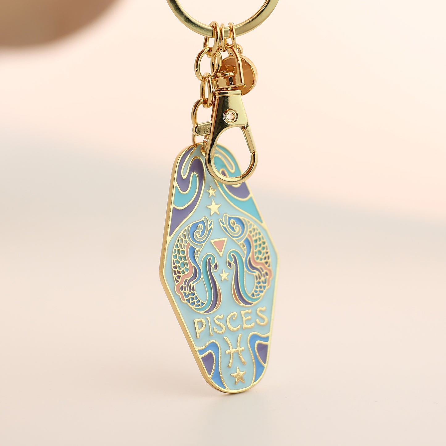 Twelve constellations metal enamel keychain