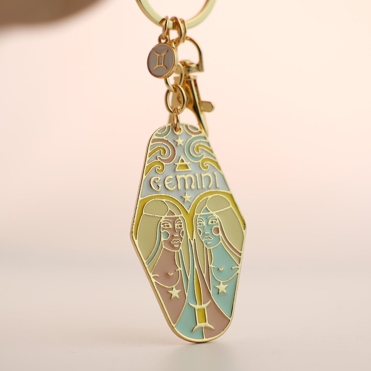 Twelve constellations metal enamel keychain