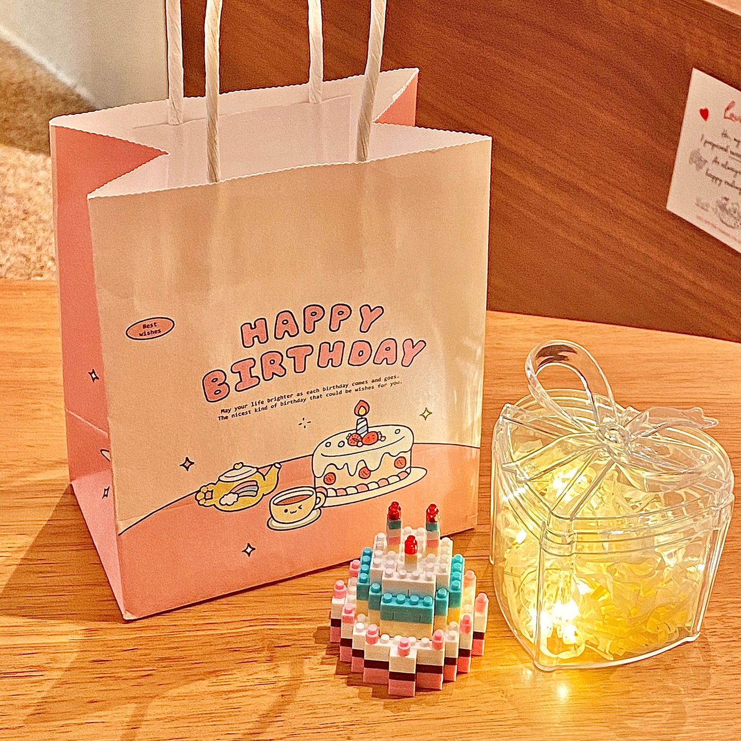 Birthday Cake Building Block Puzzle โ DIY Gift for Girls & Friends