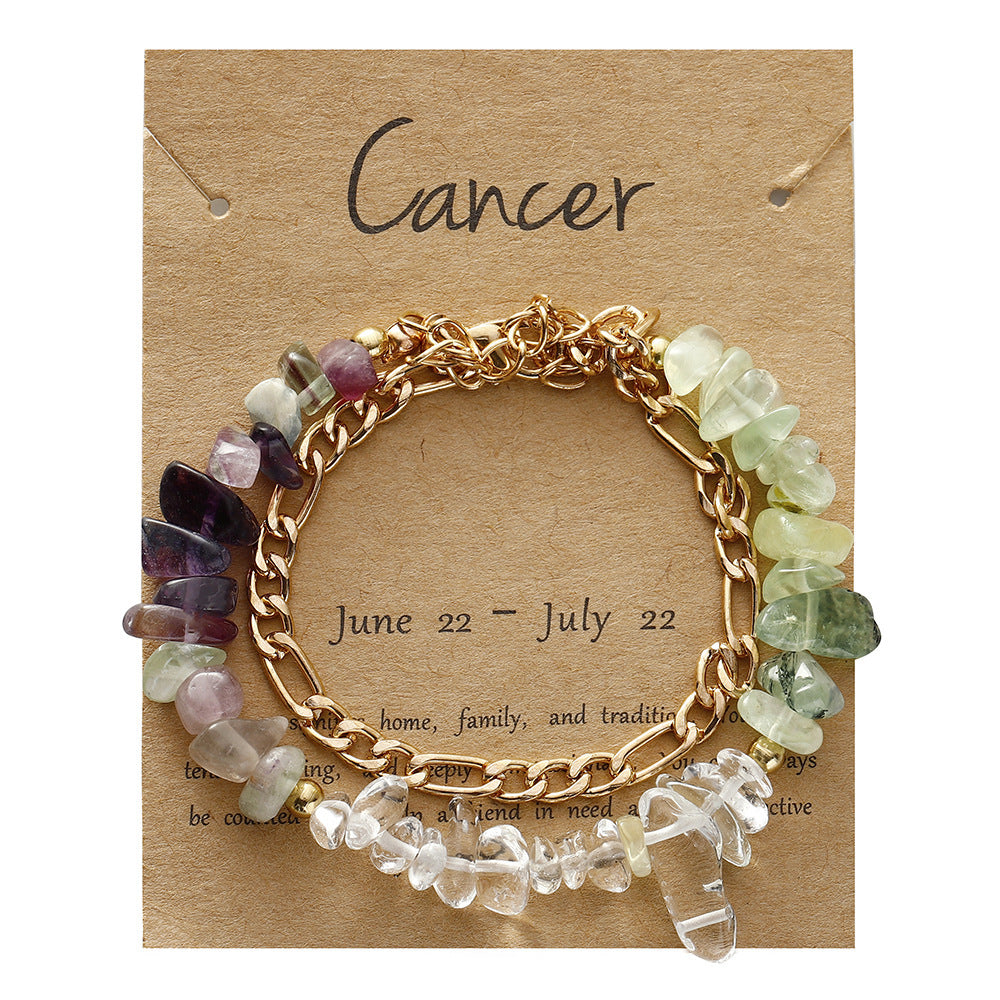 Handmade zodiac gravel bracelet