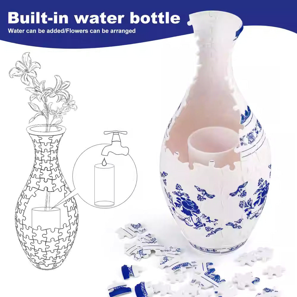 3D Puzzle Vase – 160-Piece DIY Home Decor, Elegant Chinese Style