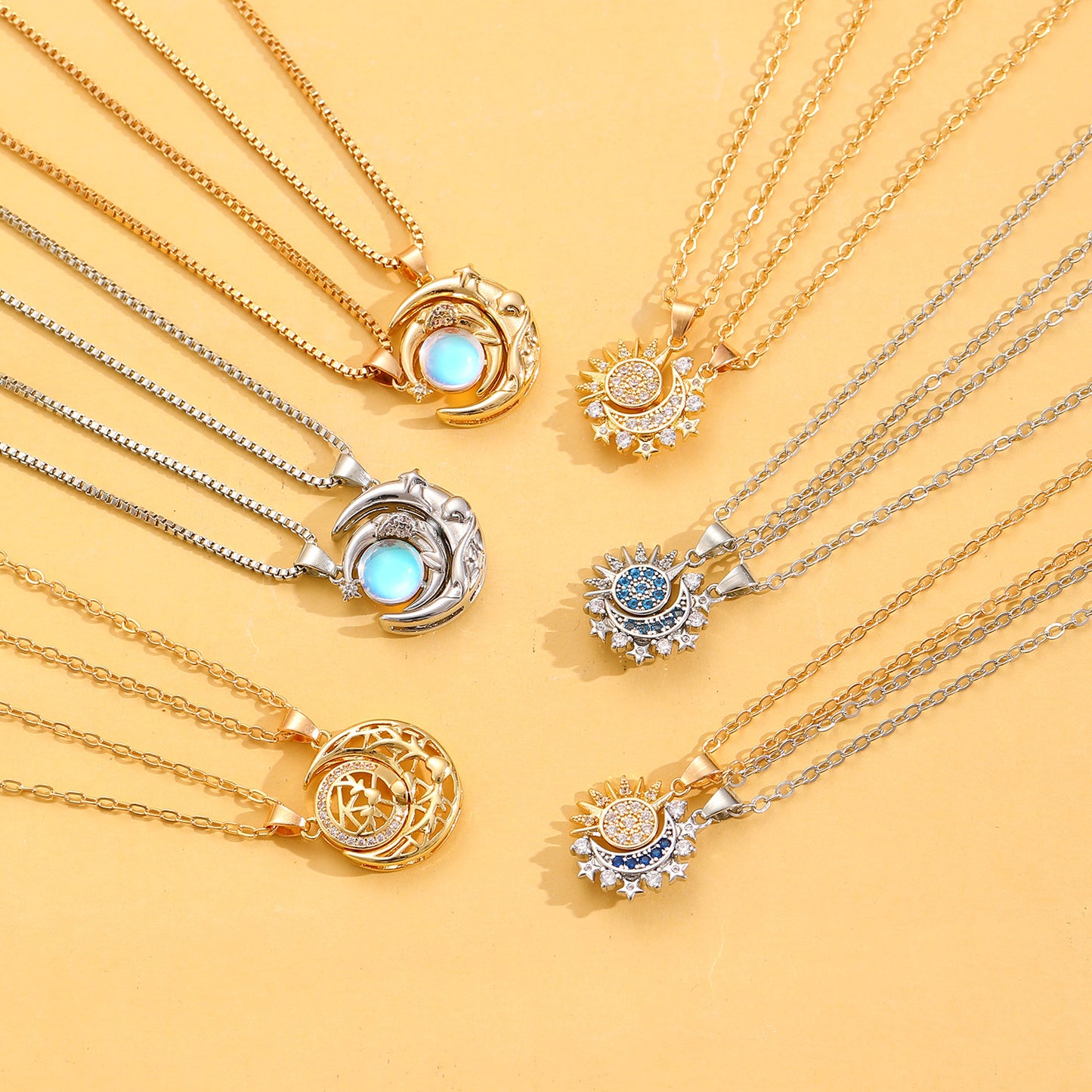 Magnetic Sun & Moon Couple Necklace – Stylish, Versatile, and Elegant