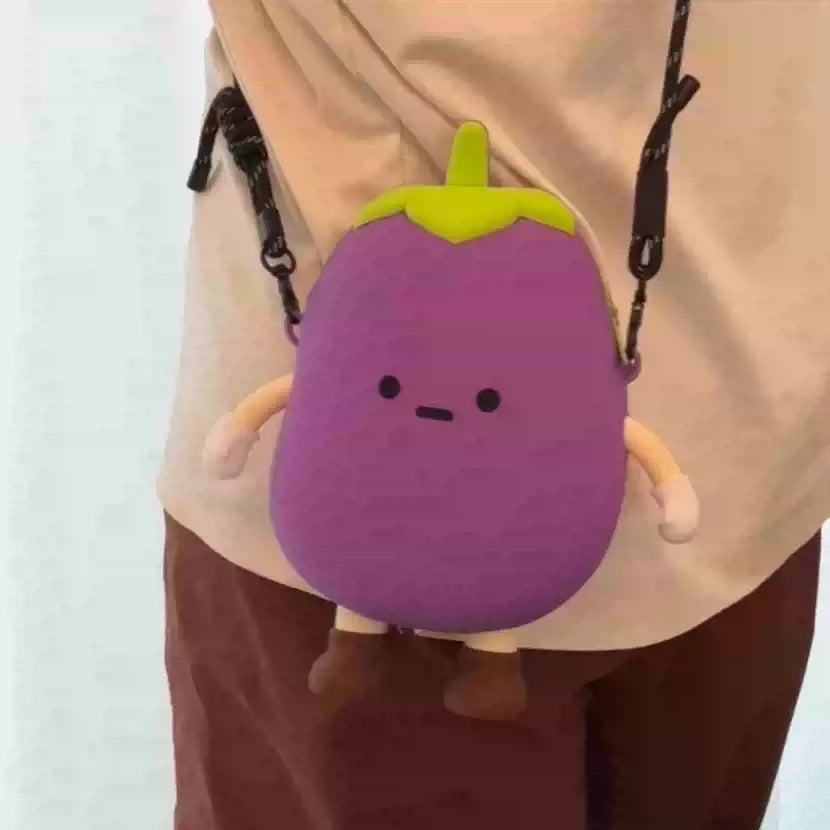 Cute Eggplant Coin Purse & Phone Bag