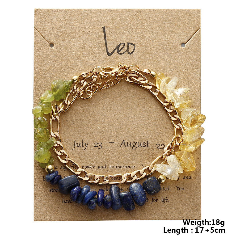 Handmade zodiac gravel bracelet