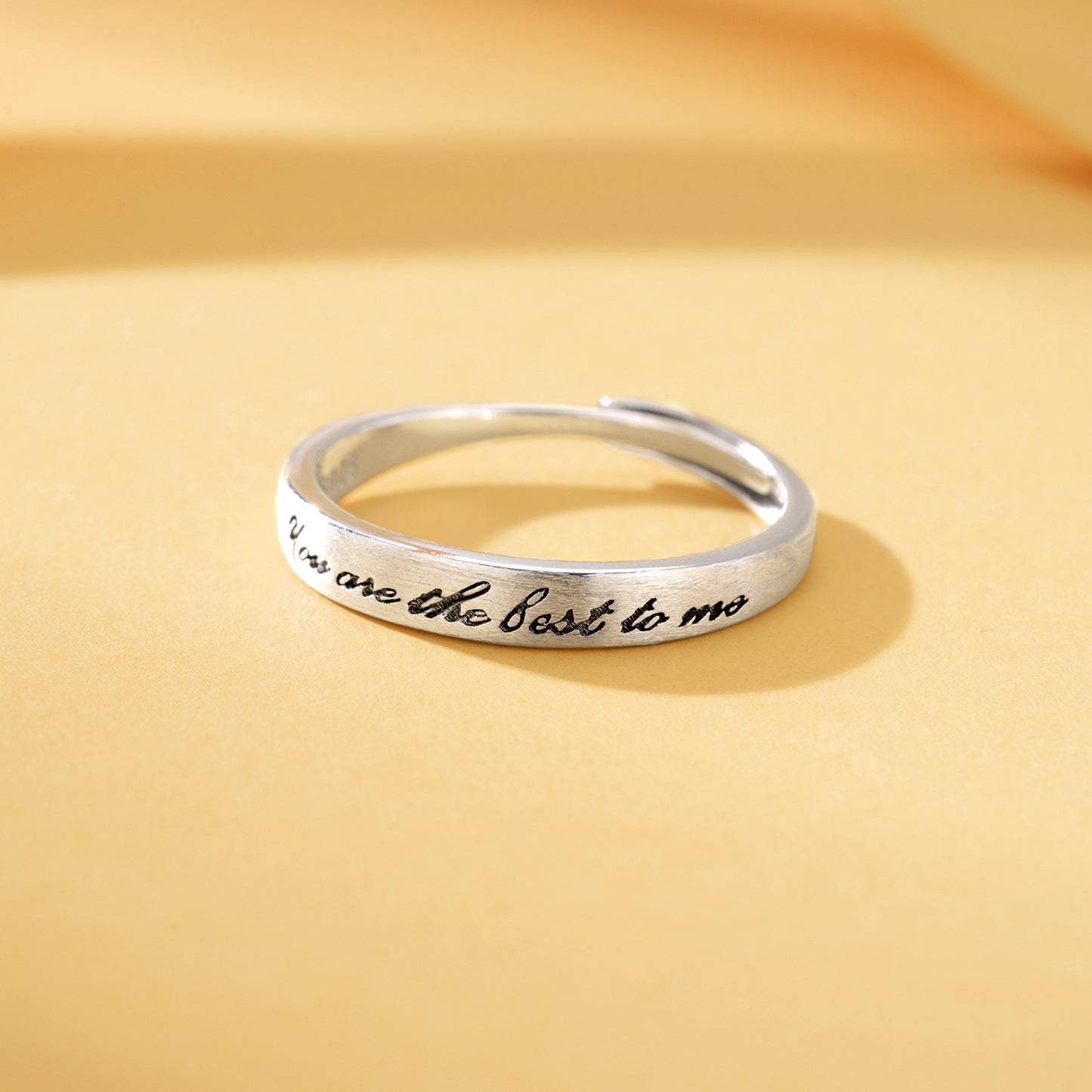 S925 Sterling Silver "Touch the Heart" Couple Rings – Matching Promise Bands