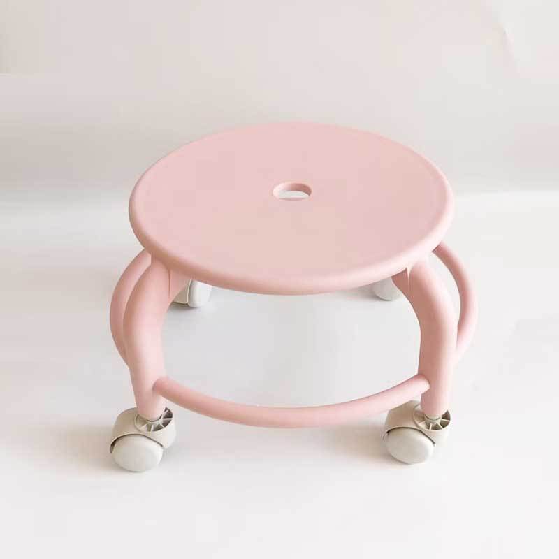 Plastic Round Rotating Stool with Wheels for Home & Kids
