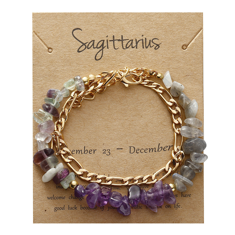 Handmade zodiac gravel bracelet