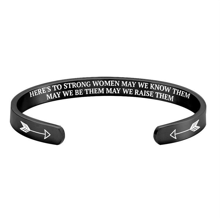 Retro Cross Open Stainless Steel Bracelet – Unisex Engraved Cuff